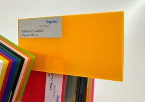 Plexiglas satinice orange fluoro frosted perspex sheet matte finish